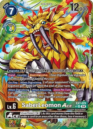 SaberLeomon ACE (Alternate Art) (EX7-029) - Digimon LIBERATOR Foil - Premium Digimon Single from Bandai - Just $6.12! Shop now at Game Crave Tournament Store