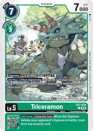 Triceramon (EX7-035) - Digimon LIBERATOR - Premium Digimon Single from Bandai - Just $0.25! Shop now at Game Crave Tournament Store