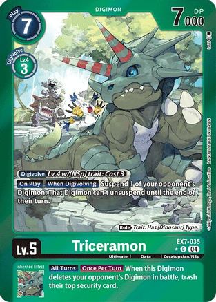 Triceramon (Foil) (EX7-035) - Digimon LIBERATOR Foil - Premium Digimon Single from Bandai - Just $6.84! Shop now at Game Crave Tournament Store