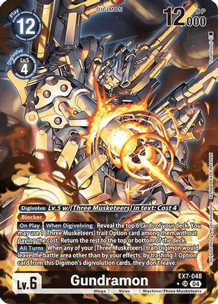 Gundramon (Alternate Art) (EX7-048) - Digimon LIBERATOR Foil - Premium Digimon Single from Bandai - Just $10.83! Shop now at Game Crave Tournament Store