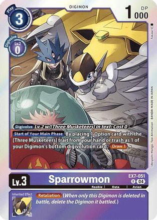 Sparrowmon (EX7-051) - Digimon LIBERATOR Foil - Premium Digimon Single from Bandai - Just $0.25! Shop now at Game Crave Tournament Store
