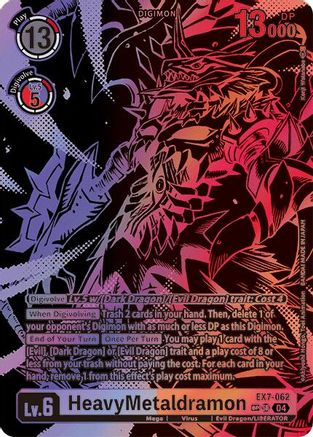 HeavyMetaldramon (Textured) (EX7-062) - Digimon LIBERATOR Foil - Premium Digimon Single from Bandai - Just $190.23! Shop now at Game Crave Tournament Store