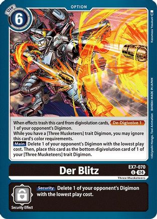 Der Blitz (EX7-070) - Digimon LIBERATOR - Premium Digimon Single from Bandai - Just $0.25! Shop now at Game Crave Tournament Store
