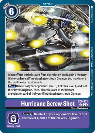 Hurricane Screw Shot (EX7-071) - Digimon LIBERATOR - Premium Digimon Single from Bandai - Just $0.25! Shop now at Game Crave Tournament Store