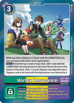 Vortex Resonance (EX7-074) - Digimon LIBERATOR Foil - Premium Digimon Single from Bandai - Just $19.53! Shop now at Game Crave Tournament Store