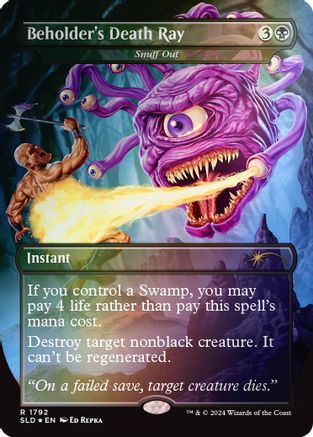 Beholder's Death Ray - Snuff Out (Rainbow Foil) (SLD-1792) - Secret Lair Drop Series Foil - Premium MTG Single from Wizards of the Coast - Just $3.74! Shop now at Game Crave Tournament Store
