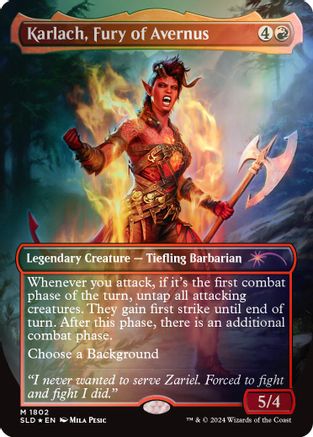 Karlach, Fury of Avernus (Rainbow Foil) (SLD-1802) - Secret Lair Drop Series Foil - Premium MTG Single from Wizards of the Coast - Just $8.78! Shop now at Game Crave Tournament Store