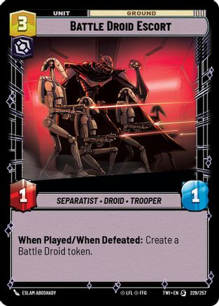 Battle Droid Escort (229/257) - Twilight of the Republic Foil - Premium Star Wars: Unlimited Single from Twilight of the Republic - Just $0.39! Shop now at Game Crave Tournament Store