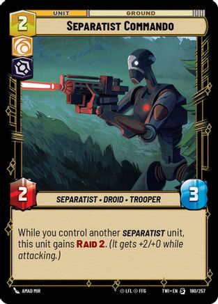 Separatist Commando (180/257) - Twilight of the Republic - Premium Star Wars: Unlimited Single from Twilight of the Republic - Just $0.57! Shop now at Game Crave Tournament Store