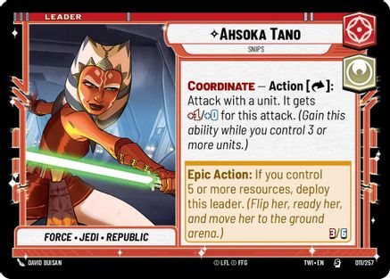 Ahsoka Tano - Snips (011/257) - Twilight of the Republic - Premium Star Wars: Unlimited Single from Twilight of the Republic - Just $0.17! Shop now at Game Crave Tournament Store