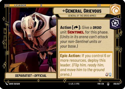 General Grievous - General of the Droid Armies (015/257) - Twilight of the Republic - Premium Star Wars: Unlimited Single from Twilight of the Republic - Just $0.32! Shop now at Game Crave Tournament Store