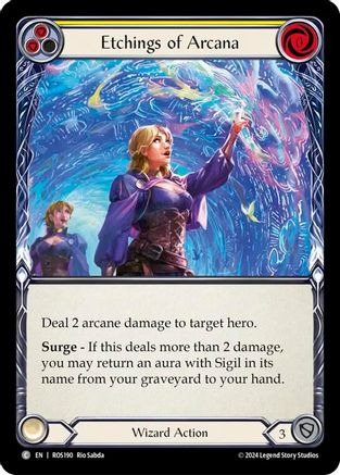 Etchings of Arcana (Yellow) (ROS190) - Rosetta Rainbow Foil