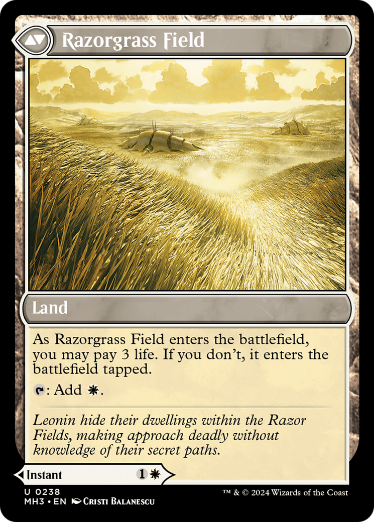 Razorgrass Ambush // Razorgrass Field (MH3-238) - Modern Horizons 3 - Premium MTG Single from Wizards of the Coast - Just $0.25! Shop now at Game Crave Tournament Store