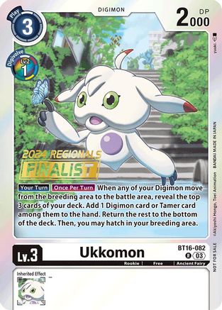 Ukkomon (2024 Regionals Finalist) (BT16-082) - Beginning Observer Foil - Premium Digimon Single from Bandai - Just $15.65! Shop now at Game Crave Tournament Store