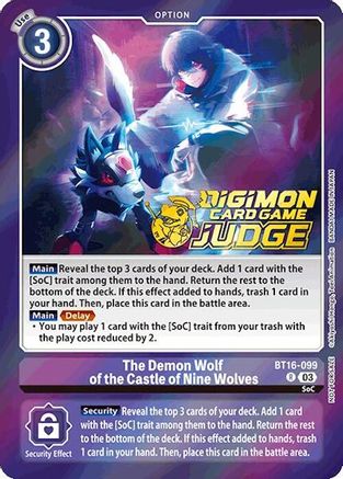 The Demon Wolf of the Castle of Nine Wolves (Judge pack 6) (BT16-099) - Beginning Observer Foil - Premium Digimon Single from Bandai - Just $0.52! Shop now at Game Crave Tournament Store
