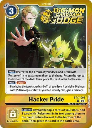 Hacker Pride (Judge pack 6) (BT17-098) - Secret Crisis Foil - Premium Digimon Single from Bandai - Just $0.29! Shop now at Game Crave Tournament Store