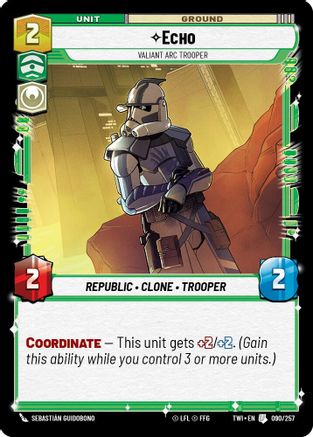 Echo - Valiant Arc Trooper (090/257) - Twilight of the Republic - Premium Star Wars: Unlimited Single from Twilight of the Republic - Just $0.08! Shop now at Game Crave Tournament Store