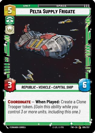 Pelta Supply Frigate (095/257) - Twilight of the Republic - Premium Star Wars: Unlimited Single from Twilight of the Republic - Just $0.08! Shop now at Game Crave Tournament Store