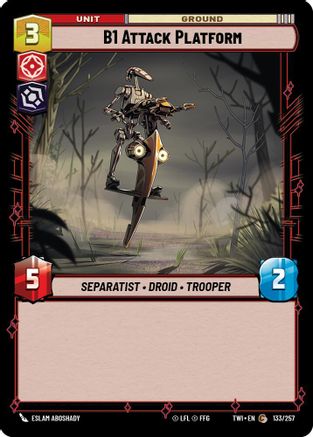 B1 Attack Platform (133/257) - Twilight of the Republic Foil - Premium Star Wars: Unlimited Single from Twilight of the Republic - Just $0.08! Shop now at Game Crave Tournament Store