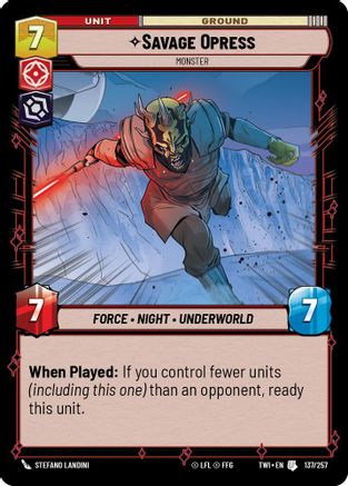 Savage Opress - Monster (137/257) - Twilight of the Republic - Premium Star Wars: Unlimited Single from Twilight of the Republic - Just $0.08! Shop now at Game Crave Tournament Store