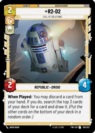 R2-D2 - Full of Solutions (193/257) - Twilight of the Republic Foil - Premium Star Wars: Unlimited Single from Twilight of the Republic - Just $0.08! Shop now at Game Crave Tournament Store