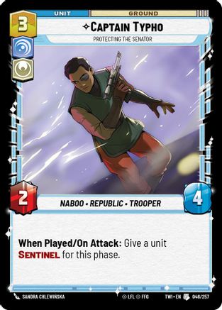 Captain Typho - Protecting the Senator (046/257) - Twilight of the Republic - Premium Star Wars: Unlimited Single from Twilight of the Republic - Just $0.08! Shop now at Game Crave Tournament Store