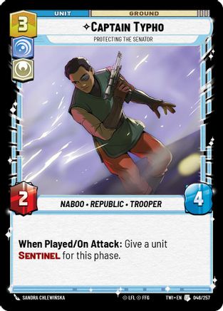 Captain Typho - Protecting the Senator (046/257) - Twilight of the Republic Foil - Premium Star Wars: Unlimited Single from Twilight of the Republic - Just $0.08! Shop now at Game Crave Tournament Store