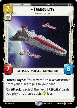 Tranquility - Inspiring Flagship (246/257) - Twilight of the Republic Foil - Premium Star Wars: Unlimited Single from Twilight of the Republic - Just $0.08! Shop now at Game Crave Tournament Store