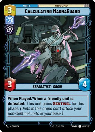 Calculating MagnaGuard (033/257) - Twilight of the Republic - Premium Star Wars: Unlimited Single from Twilight of the Republic - Just $0.08! Shop now at Game Crave Tournament Store