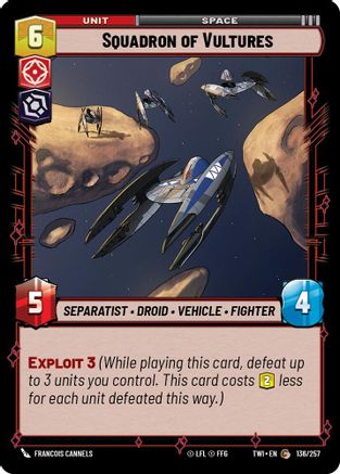 Squadron of Vultures (136/257) - Twilight of the Republic Foil - Premium Star Wars: Unlimited Single from Twilight of the Republic - Just $0.08! Shop now at Game Crave Tournament Store
