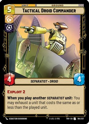 Tactical Droid Commander (184/257) - Twilight of the Republic - Premium Star Wars: Unlimited Single from Twilight of the Republic - Just $0.08! Shop now at Game Crave Tournament Store