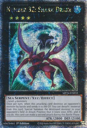 Number 32: Shark Drake (Quarter Century Secret Rare) (MP24-EN033) - 25th Anniversary Tin: Dueling Mirrors 1st Edition - Premium Yugioh Single from Konami - Just $0.40! Shop now at Game Crave Tournament Store