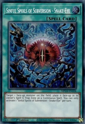 Sinful Spoils of Subversion - Snake-Eye (MP24-EN104) - 25th Anniversary Tin: Dueling Mirrors 1st Edition - Premium Yugioh Single from Konami - Just $3.58! Shop now at Game Crave Tournament Store