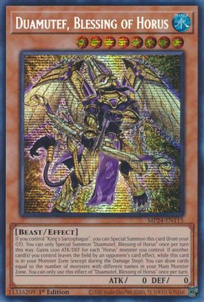 Duamutef, Blessing of Horus (MP24-EN115) - 25th Anniversary Tin: Dueling Mirrors 1st Edition - Premium Yugioh Single from Konami - Just $1.14! Shop now at Game Crave Tournament Store