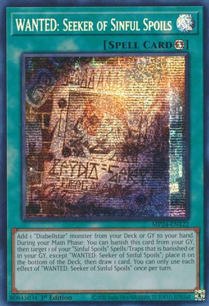 WANTED: Seeker of Sinful Spoils (MP24-EN122) - 25th Anniversary Tin: Dueling Mirrors 1st Edition - Premium Yugioh Single from Konami - Just $2.23! Shop now at Game Crave Tournament Store