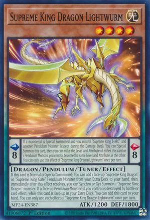 Supreme King Dragon Lightwurm (MP24-EN387) - 25th Anniversary Tin: Dueling Mirrors 1st Edition - Premium Yugioh Single from Konami - Just $0.25! Shop now at Game Crave Tournament Store