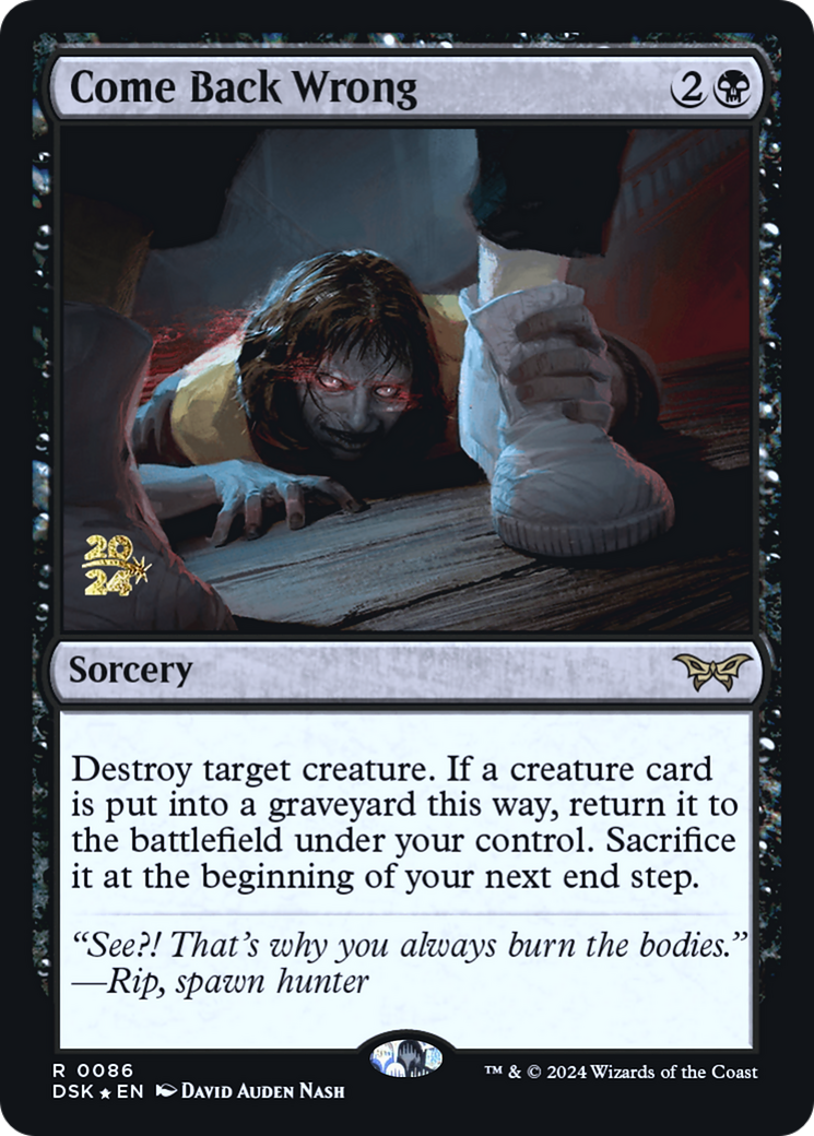 Come Back Wrong (PDSK-86S) - Duskmourn: House of Horror Promos Foil - Premium MTG Single from Wizards of the Coast - Just $0.78! Shop now at Game Crave Tournament Store