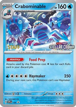 Crabominable - 134 [Staff] 134 - SV Scarlet & Violet Promo Cards Reverse Holofoil