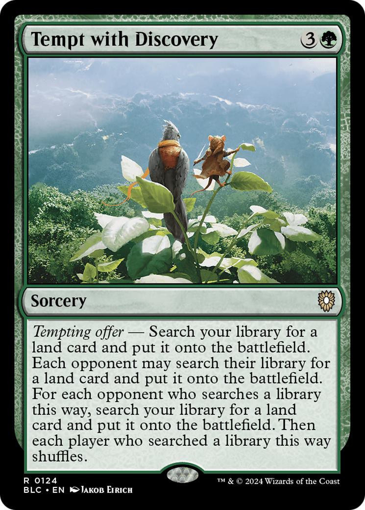 Tempt with Discovery (BLC-124) - Bloomburrow Commander - Premium MTG Single from Wizards of the Coast - Just $1.12! Shop now at Game Crave Tournament Store