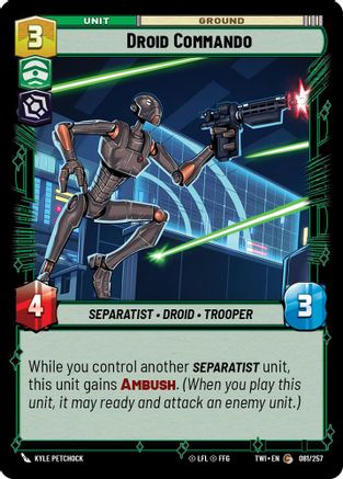 Droid Commando (081/257) - Twilight of the Republic - Premium Star Wars: Unlimited Single from Twilight of the Republic - Just $0.08! Shop now at Game Crave Tournament Store