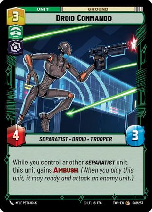 Droid Commando (081/257) - Twilight of the Republic Foil - Premium Star Wars: Unlimited Single from Twilight of the Republic - Just $0.08! Shop now at Game Crave Tournament Store