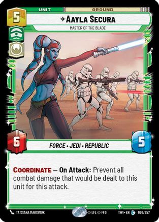 Aayla Secura - Master of the Blade (096/257) - Twilight of the Republic Foil - Premium Star Wars: Unlimited Single from Twilight of the Republic - Just $4.51! Shop now at Game Crave Tournament Store