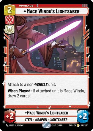 Mace Windu's Lightsaber (152/257) - Twilight of the Republic Foil - Premium Star Wars: Unlimited Single from Twilight of the Republic - Just $0.13! Shop now at Game Crave Tournament Store