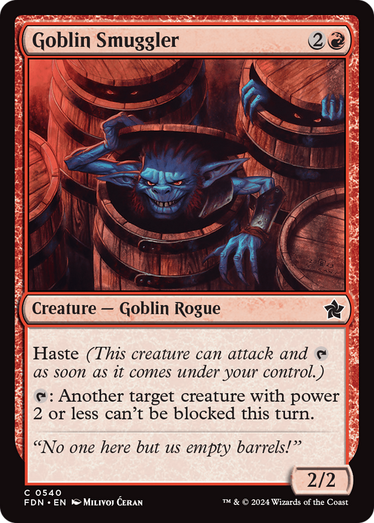 Goblin Smuggler (FDN-540) - Foundations - Premium MTG Single from Wizards of the Coast - Just $0.25! Shop now at Game Crave Tournament Store