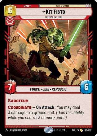 Kit Fisto - The Smiling Jedi (165/257) - Twilight of the Republic Foil - Premium Star Wars: Unlimited Single from Twilight of the Republic - Just $0.19! Shop now at Game Crave Tournament Store