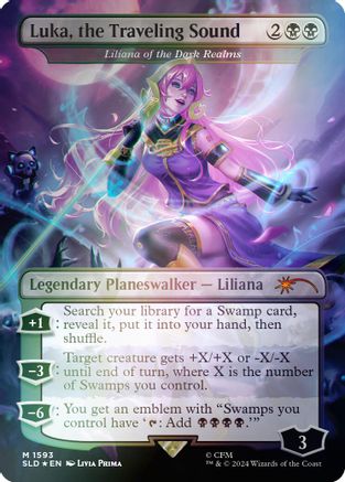 Luka, the Traveling Sound - Liliana of the Dark Realms (Rainbow Foil) (SLD-1593) - Secret Lair Drop Series Foil - Premium MTG Single from Wizards of the Coast - Just $3.55! Shop now at Game Crave Tournament Store