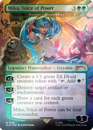 Miku, Voice of Power - Freyalise, Llanowar's Fury (Rainbow Foil) (SLD-1598) - Secret Lair Drop Series Foil - Premium MTG Single from Wizards of the Coast - Just $1.70! Shop now at Game Crave Tournament Store