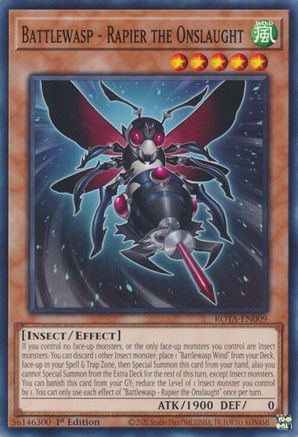 Battlewasp - Rapier the Onslaught (ROTA-EN009) - Rage of the Abyss 1st Edition - Premium Yugioh Single from Konami - Just $0.25! Shop now at Game Crave Tournament Store