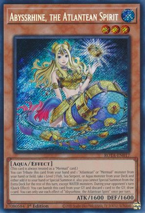 Abyssrhine, the Atlantean Spirit (ROTA-EN017) - Rage of the Abyss 1st Edition - Premium Yugioh Single from Konami - Just $4.14! Shop now at Game Crave Tournament Store