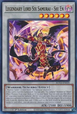 Legendary Lord Six Samurai - Shi En (ROTA-EN039) - Rage of the Abyss 1st Edition - Premium Yugioh Single from Konami - Just $1.57! Shop now at Game Crave Tournament Store